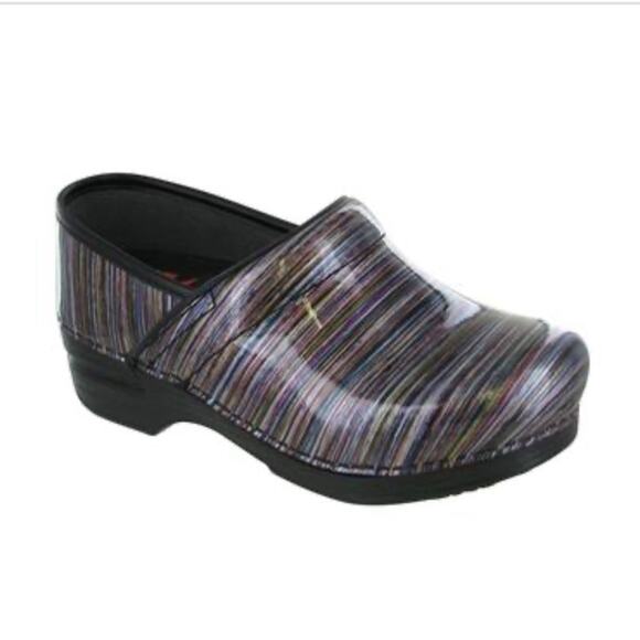Dansko Pro XP Clogs Rainbow Multicolor Striped Professional Clogs - Picture 1 of 13